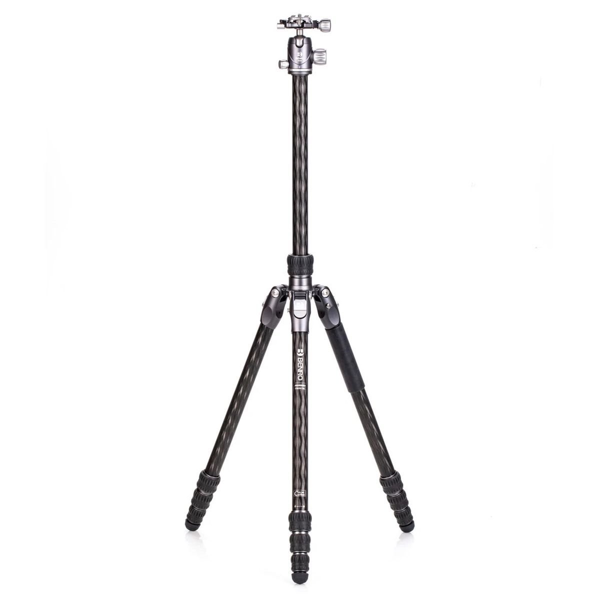 Benro Rhino Series Carbon Fibre FRHN14C + VX20 Stativkit leicht ausgeklappt Vorderansicht