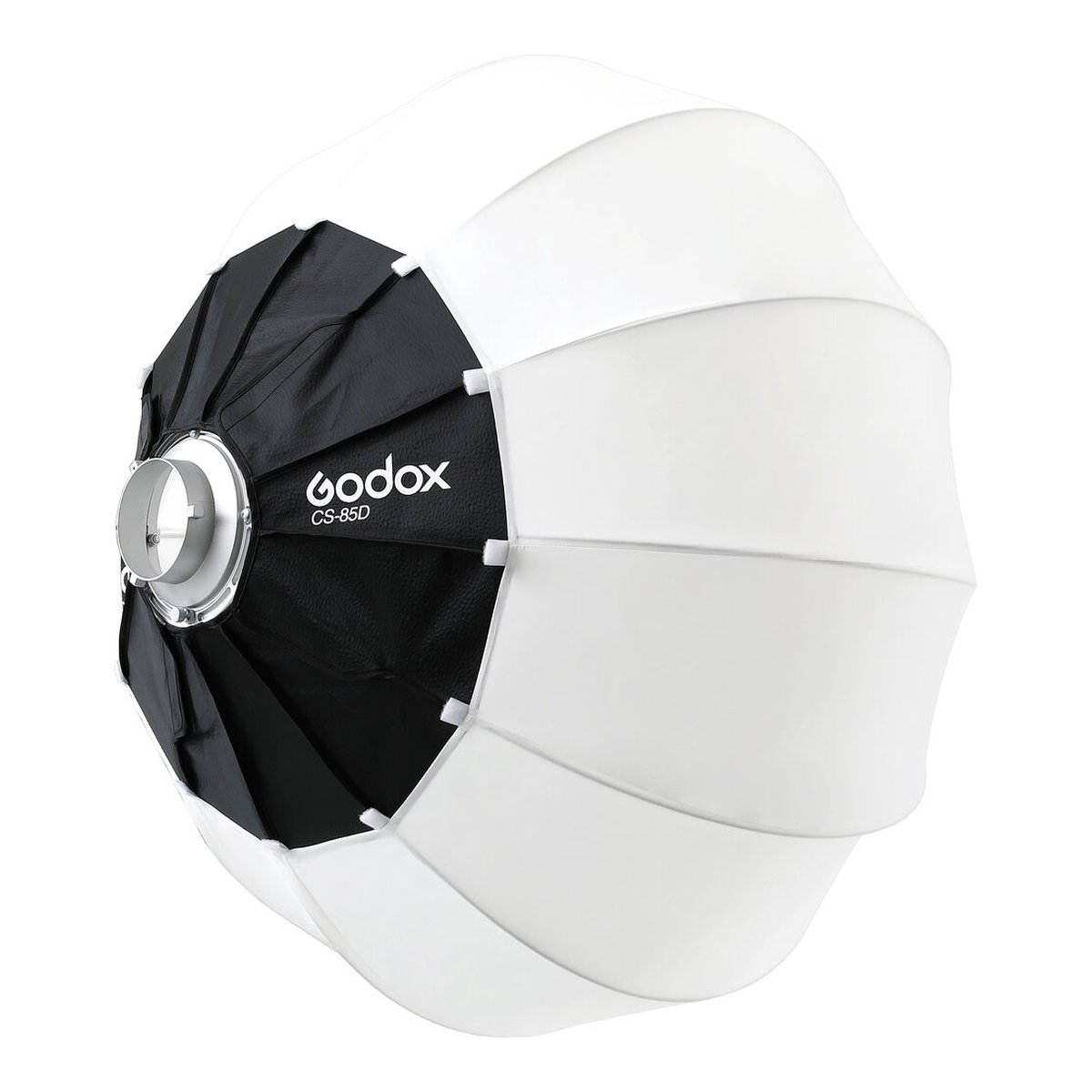 Godox Lantern Softbox 85CM - Godox CS-85D Kugel-Softbox: Schrägansicht mit Montagepunkt und weißem Diffusor.