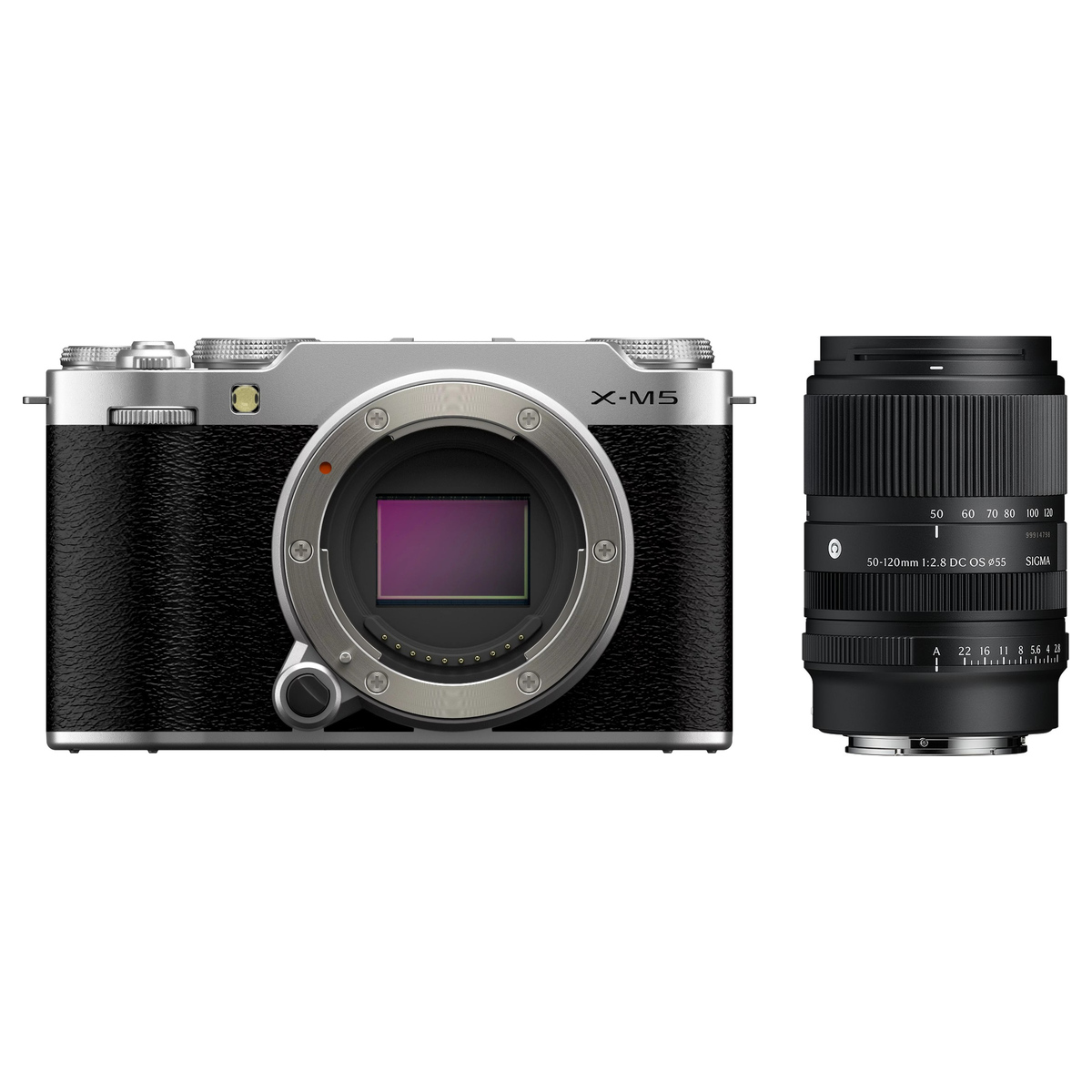 Fujifilm X-M5 Silber + Sigma 50-120 mm 1:2,8 DC OS (C) Fuji X