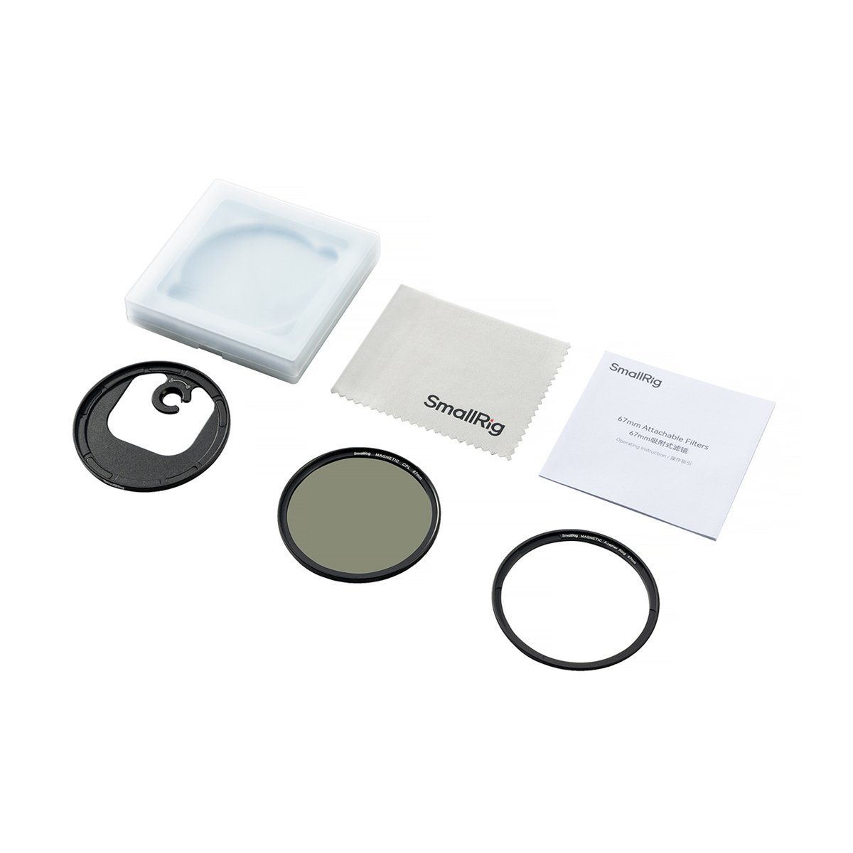 SmallRig 4727 Attachable CPL Filter mit M-Mount Filter Adapter 67 mm - LIEFERUMFANG