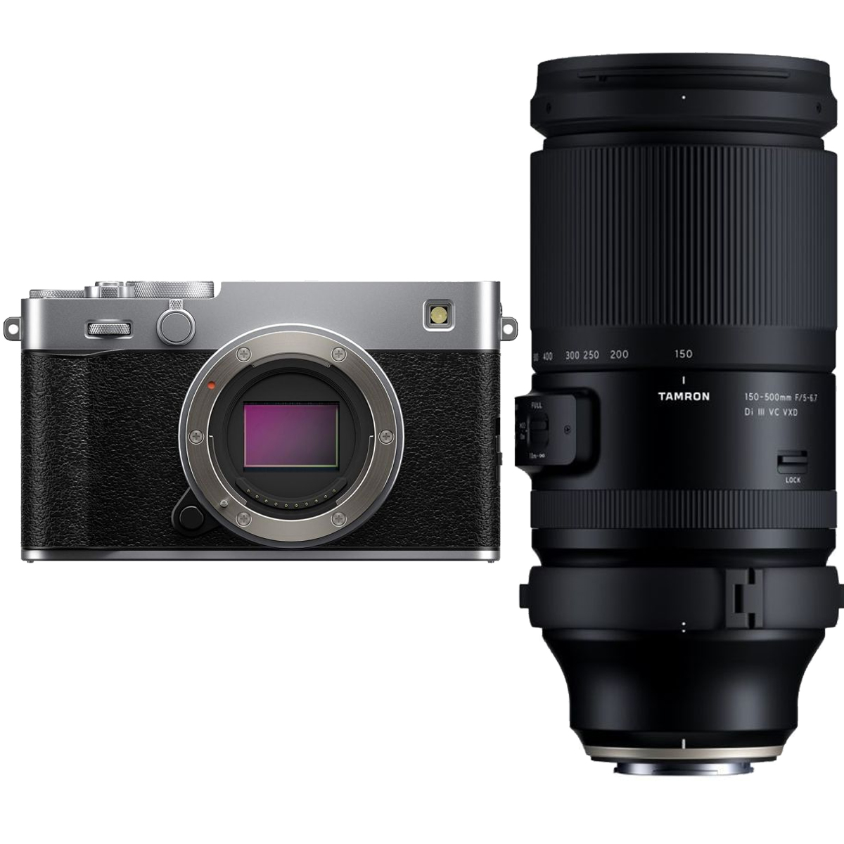 Fujifilm X-E5 Silber + Tamron 150-500 mm 1:5,0-6,7 Di III VC VXD Fujifilm X