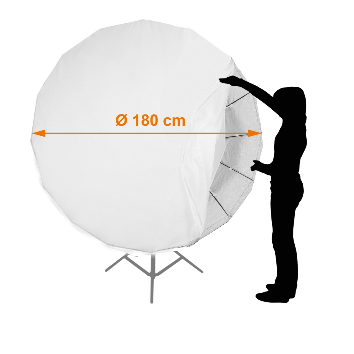 Walimex pro 16-Winkel-Softbox Ø 180 cm Multiblitz P