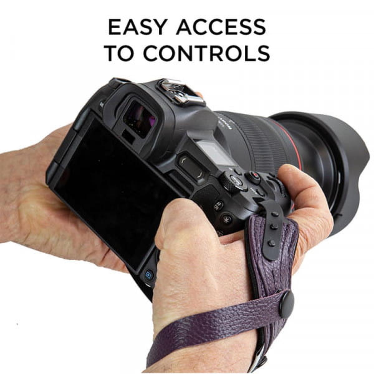 SpiderPro Hand Strap v2 Handschlaufe aus Leder - Lila