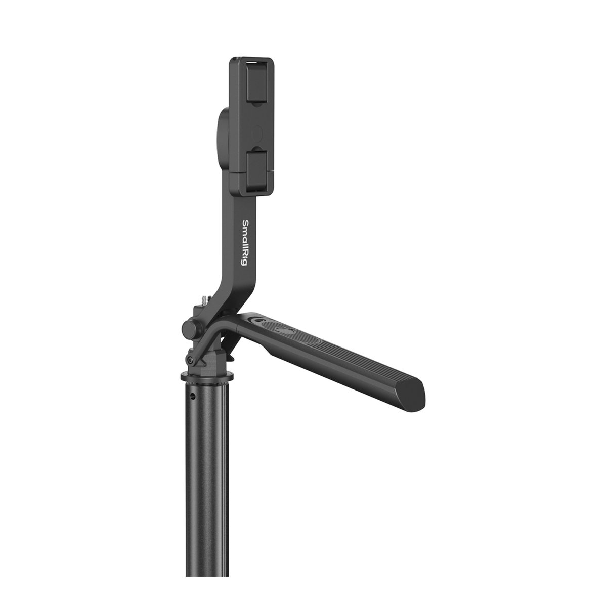 SmallRig 4668 PT60 Windproof Live Broadcast Stabilizer Stand Encore - Detailansicht eines schwarzen SmallRig Zubehörs mit verstellbarem Arm und Smartphone-Klemme. SmallRig 4668 PT60 Windproof Live Broadcast Stabilizer Stand Encore - Detailansicht eines schwarzen SmallRig Zubehörs mit verstellbarem Arm und Smartphone-Klemme.