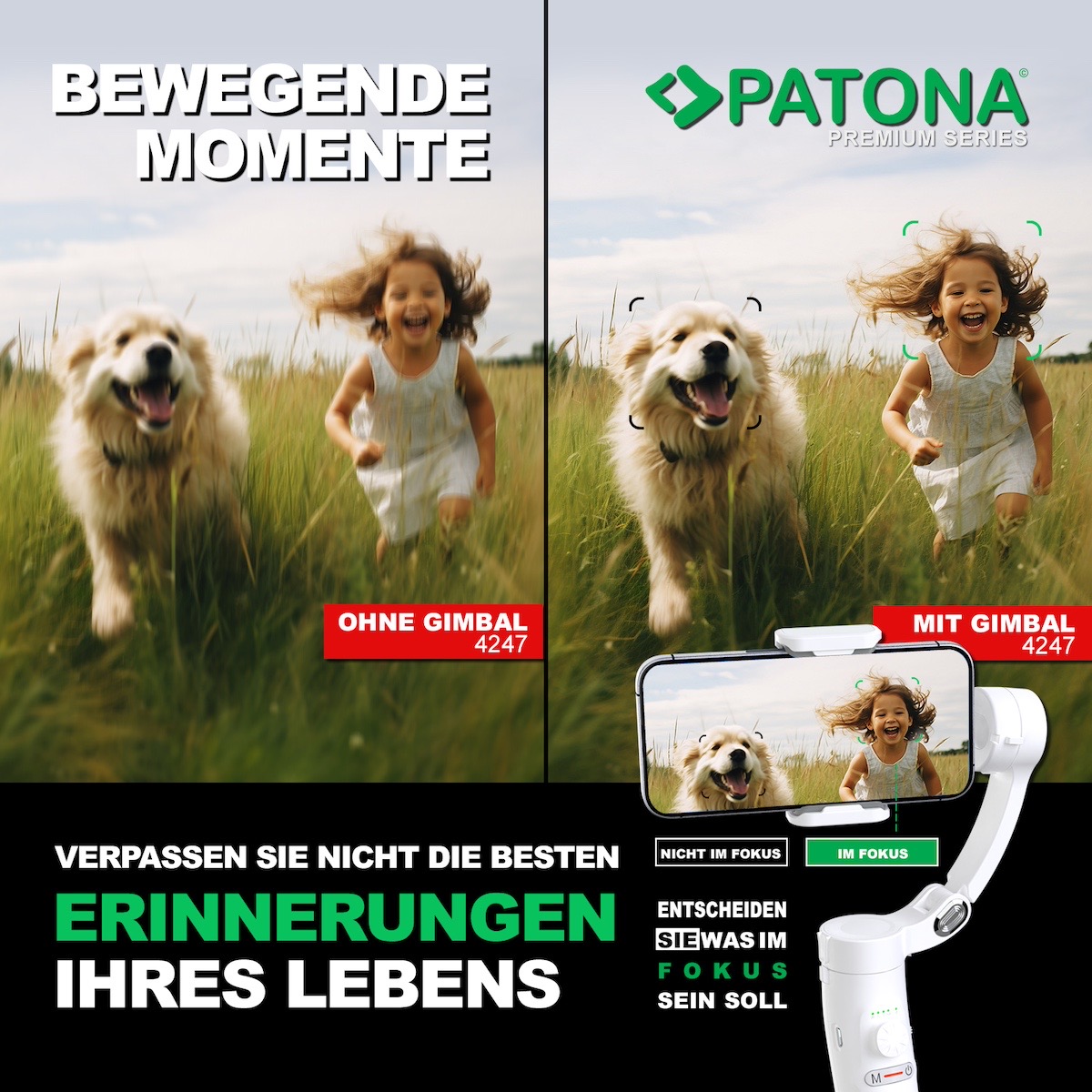 Patona Premium 3-Achsen Gimbal f. Smartphone