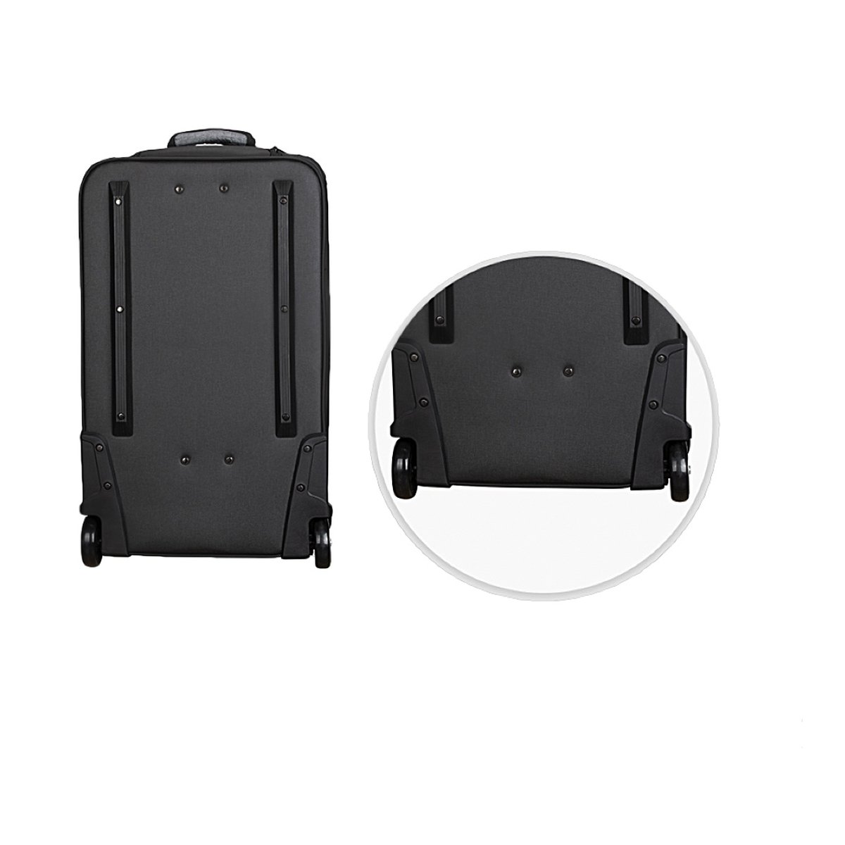 Godox CB-51 Carry Bag for S60/S60Bi LED Light - Rückansicht Koffer mit Detail der Rollen und Standfüße