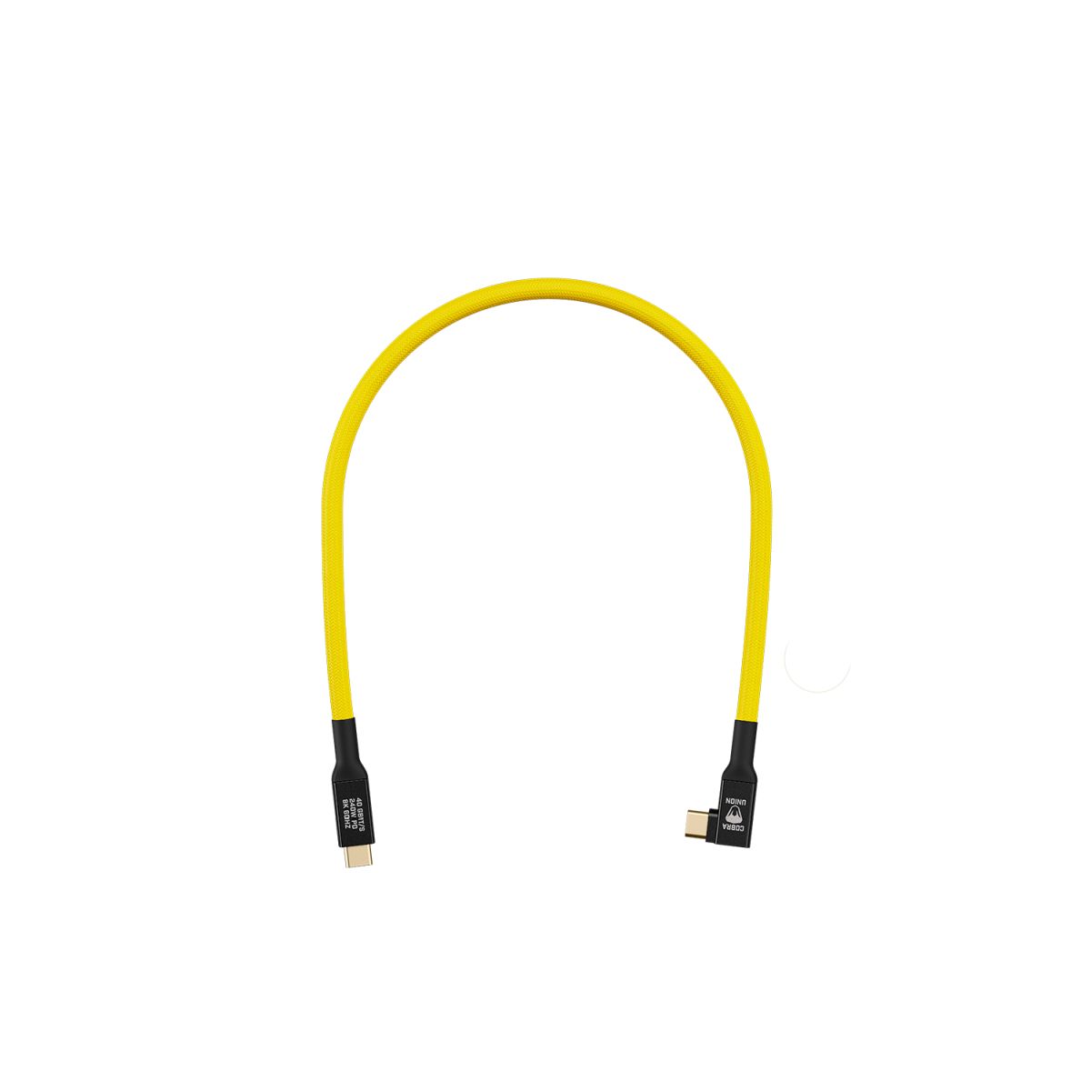 CobraTether USB-C Kabel 0,3 m 40 Gbit/s Gelb, abgewinkelt