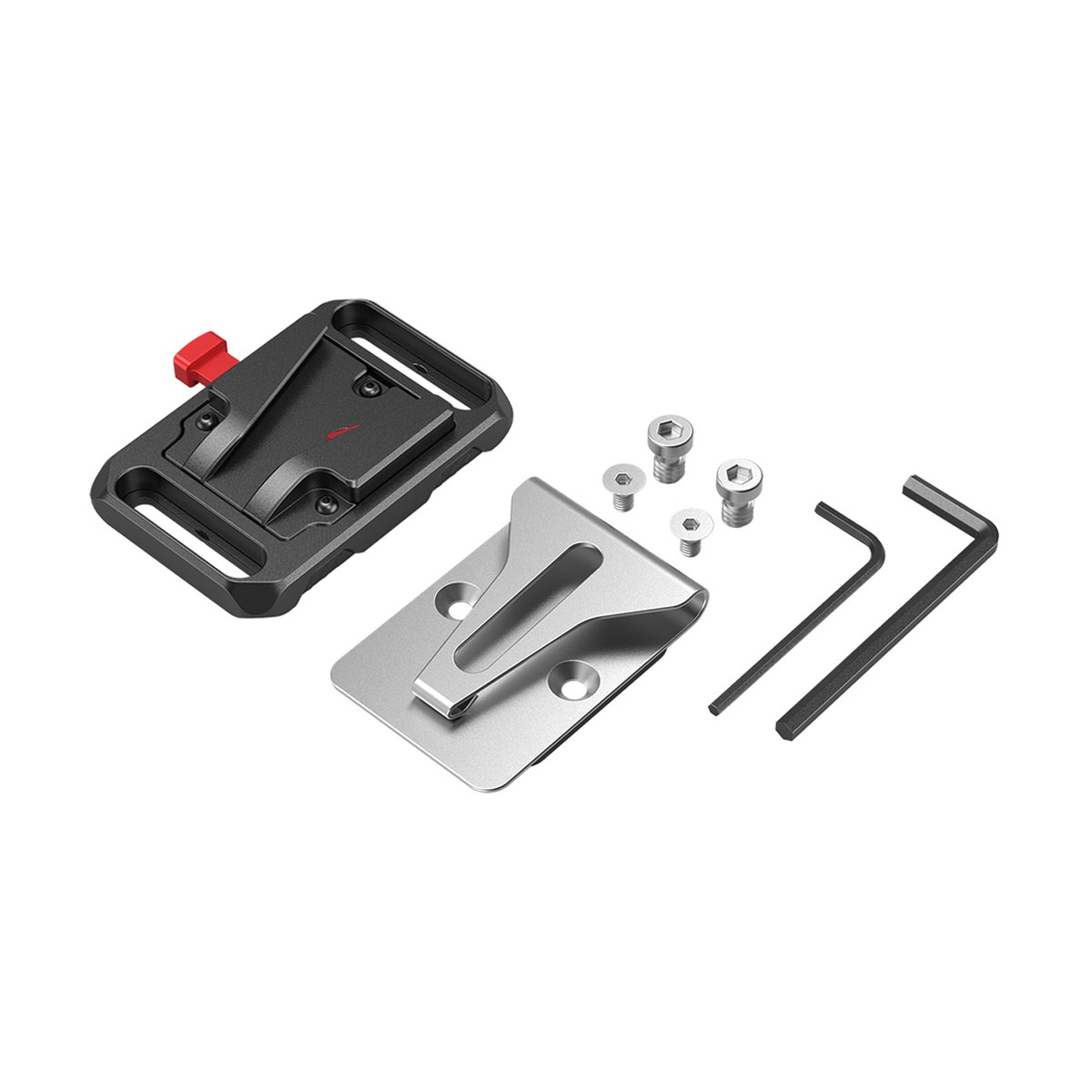 SmallRig 2990 Mini-V-Batterieplatte mit Gürtelklemme - Lieferumfang
