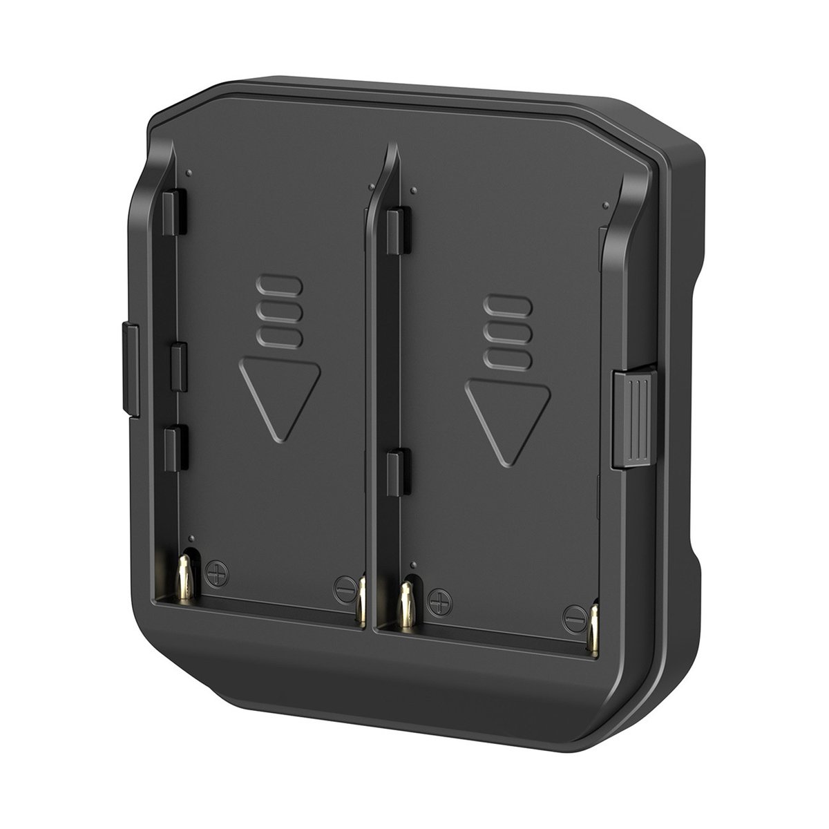 SmallRig 4806 NP-F Akkuplatte für RC 100 - DETAILANSICHT Ladebuchten Dual-Akkuladegerät