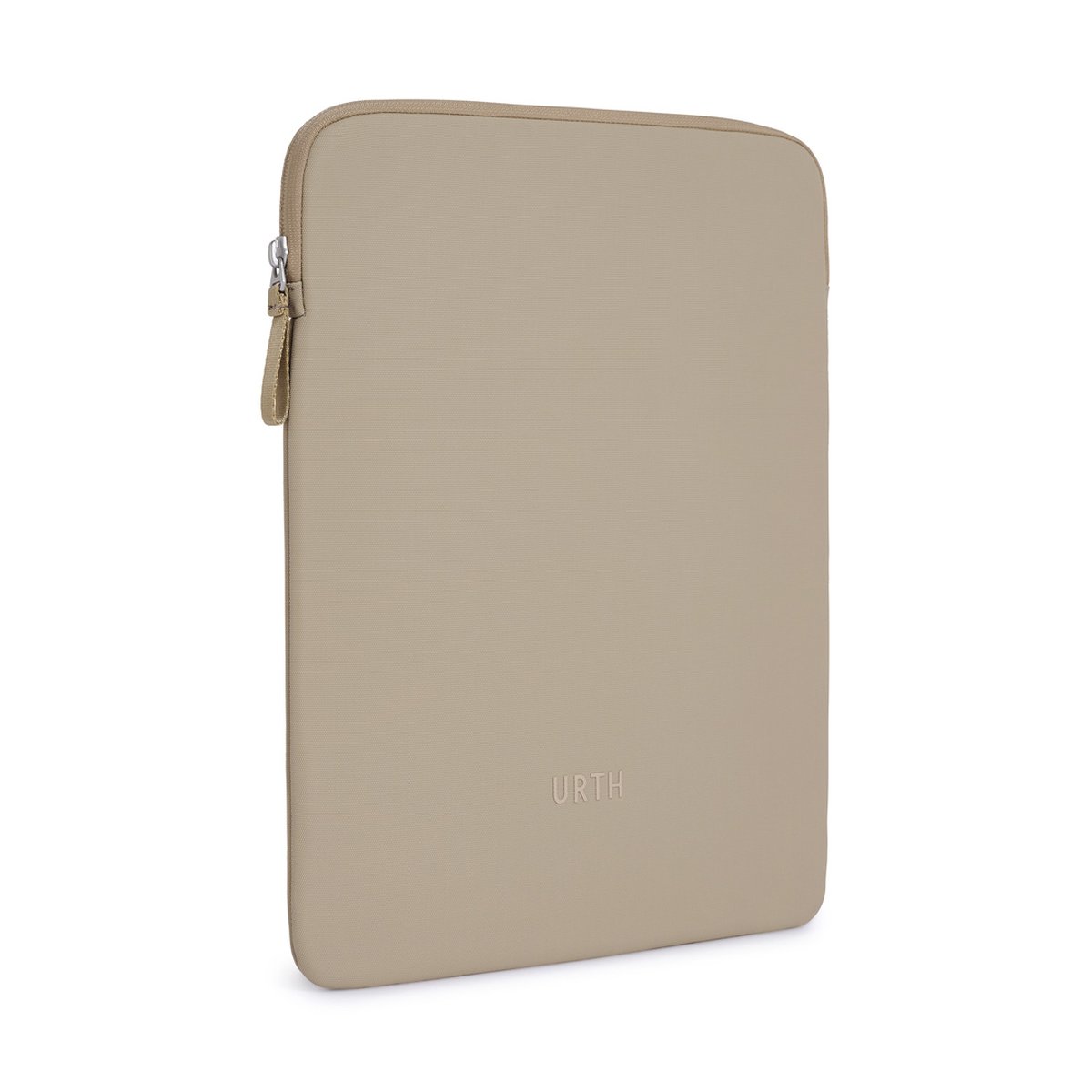 Urth Naos 15/16" Laptoptasche (Beige) - Frontansicht Urth Laptop-Sleeve in Beige mit Reißverschluss