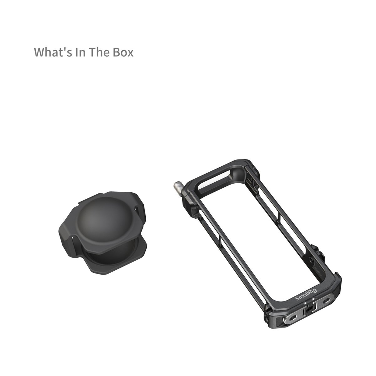 SmallRig 4278 Käfig für Insta360 X4 - Lieferumfang mit schwarzer Kamera-Abdeckung und Metall-Cage