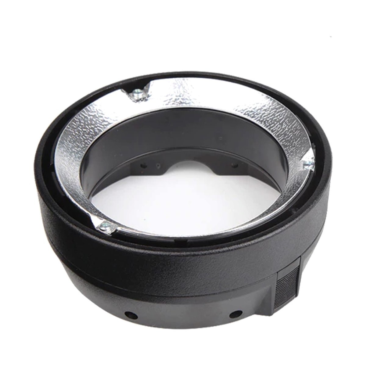 Godox Elinchrom Halterung für AD400/300 PRO - Ringförmiger Blitz-Adapter mit reflektierender Innenseite, schräge Ansicht von oben