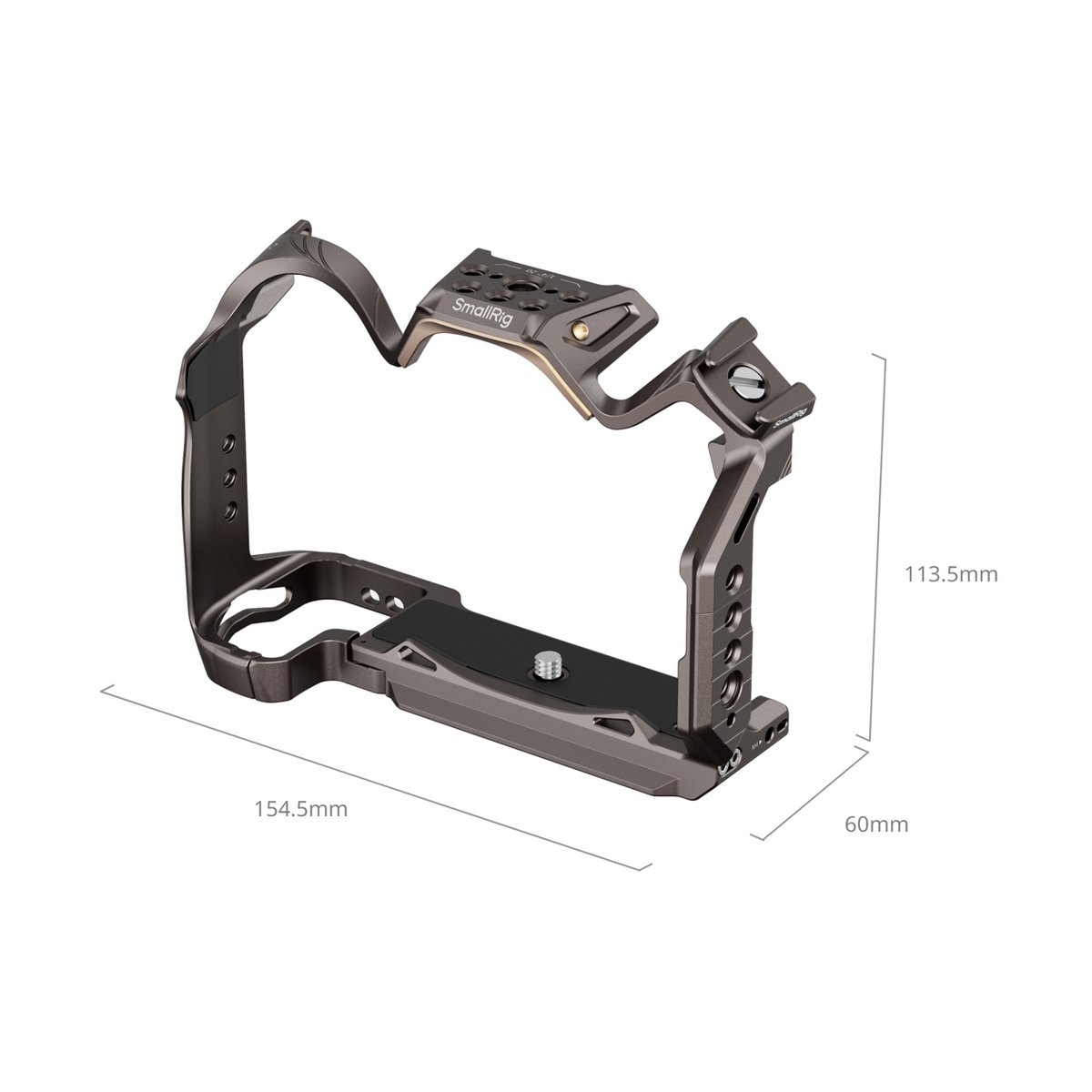 SmallRig 5258 Night Eagle, Cage für Nikon Z5II/5, Z6II/6, Z7II/7 - SmallRig Kamerakäfig: Isometrische Ansicht mit Abmessungen.