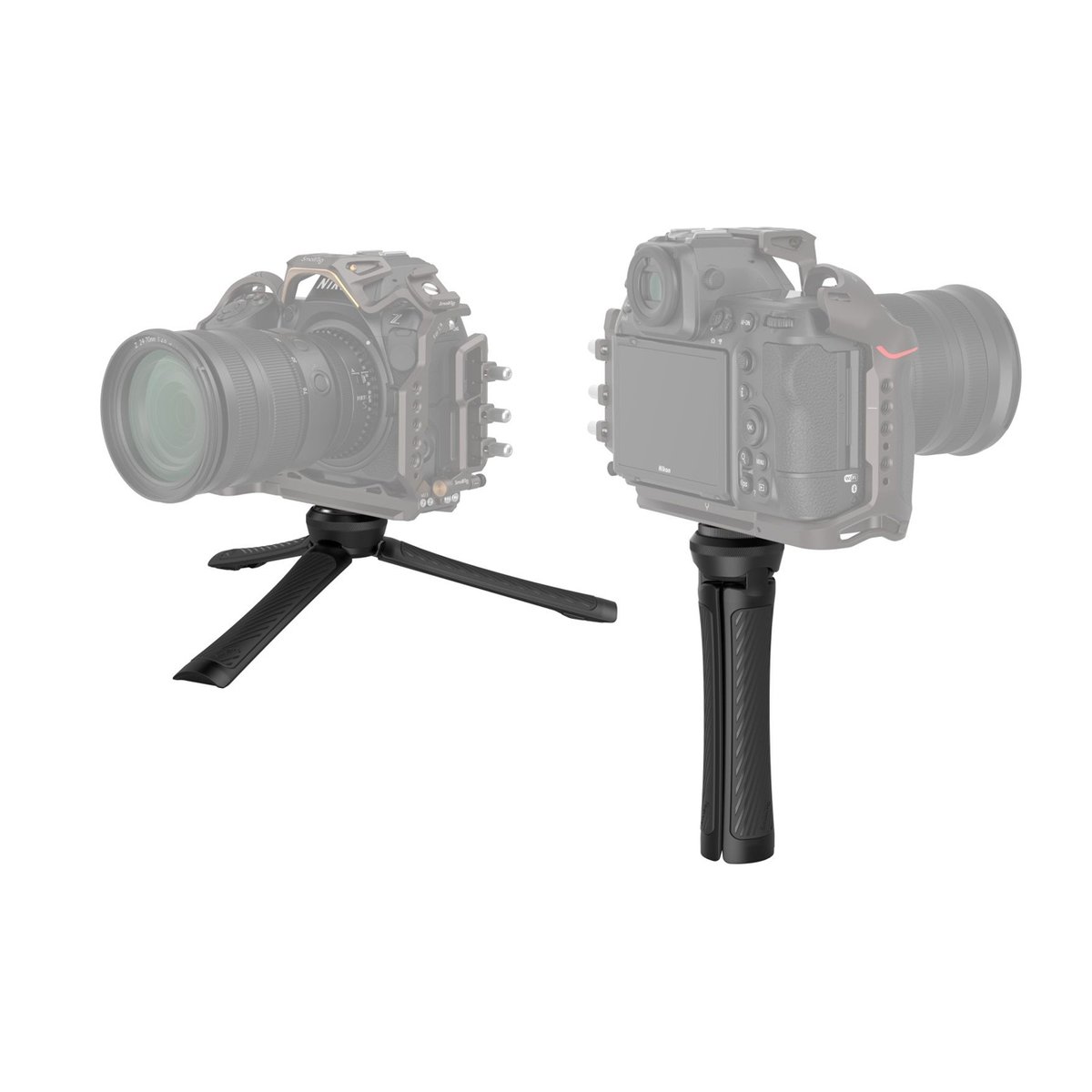 SmallRig 4117 Mini-Quick-Release Tripod - Mini-Stativ/Handgriff im Stativ- und Handgriff-Modus an Kamera montiert SmallRig 4117 Mini-Quick-Release Tripod - Mini-Stativ/Handgriff im Stativ- und Handgriff-Modus an Kamera montiert