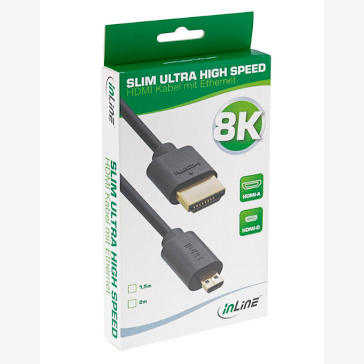 InLine Slim Ultra HDMI-Kabel A- auf D- Micro