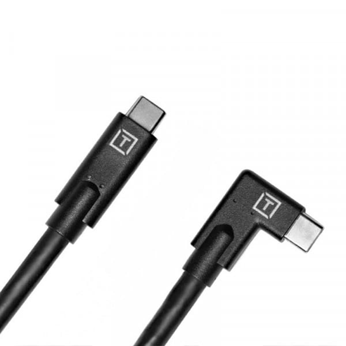 Tether Tools TetherPro Datenkabel USB-C an USB-C - 4,6 m, rechtsgewinkelt (Schwarz)