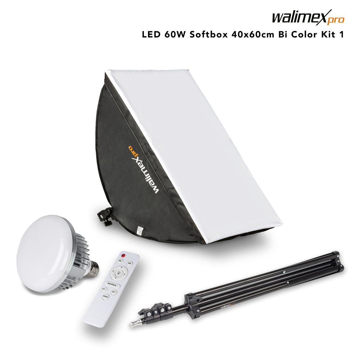 Walimex pro LED 60W Softbox 40 x 60 cm Bi Color Kit 1 Walimex pro LED 60W Softbox 40 x 60 cm Bi Color Kit 1