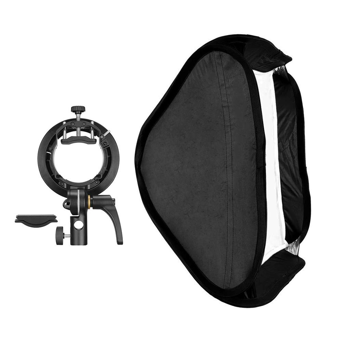 Godox S2-Typ Halterung Bowens + Softbox 60x60cm