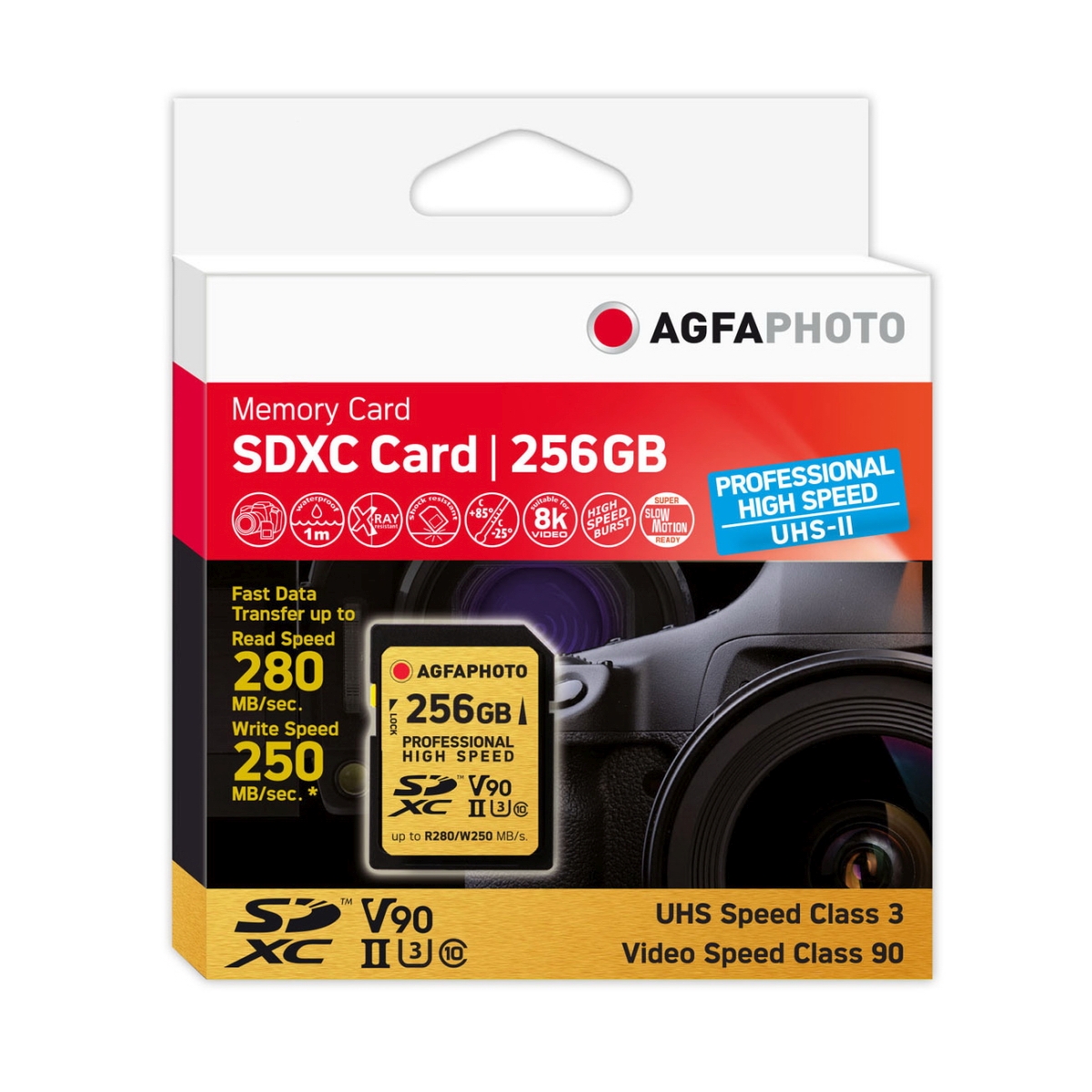 AgfaPhoto 256 GB SDXC-Karte UHS-II V90 280/250 MB/s AgfaPhoto 256 GB SDXC-Karte UHS-II V90 280/250 MB/s
