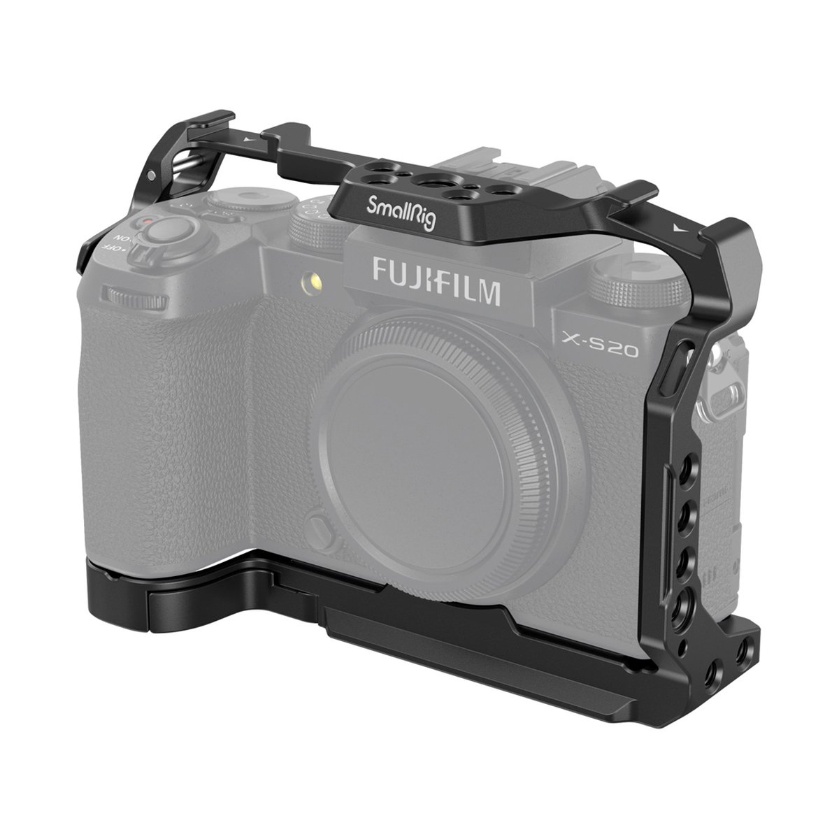 SmallRig 4230 Cage für Fujifilm X-S20 - SmallRig Kamerakäfig für Fujifilm X-S20, montiert an Kamera, 3/4-Frontansicht