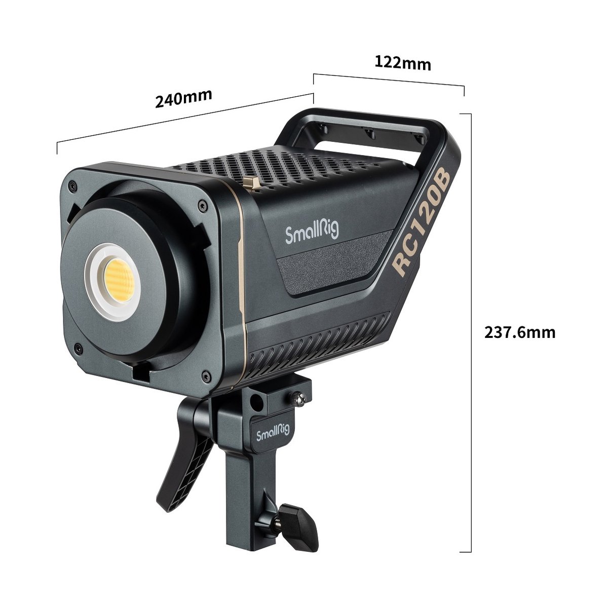 SmallRig 3615 RC 120B Bi-Color LED-Videoleuchte - Produktansicht SmallRig RC120B Videoleuchte mit Maßen