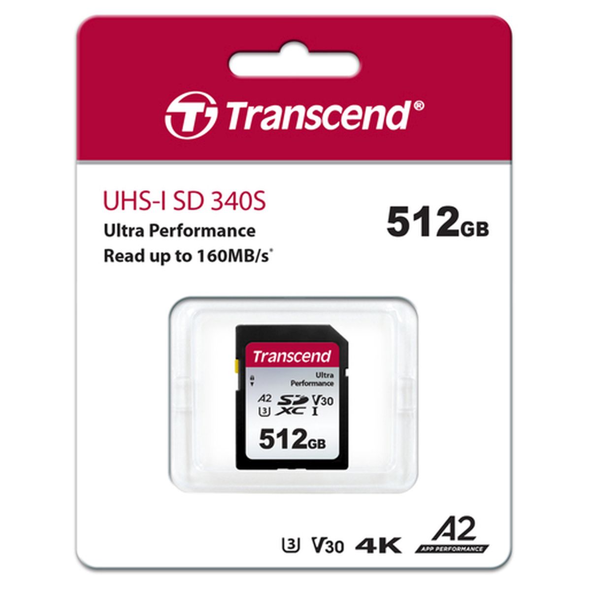 Transcend 512 GB SDXC-Karte 340S UHS-I U3 V30 A2 160/90MB/s