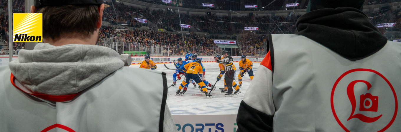 Banner zum exklusiven Workshop zur Sportfotografie mit Nikon und der Düsseldorfer EG im PSD Bank Dome