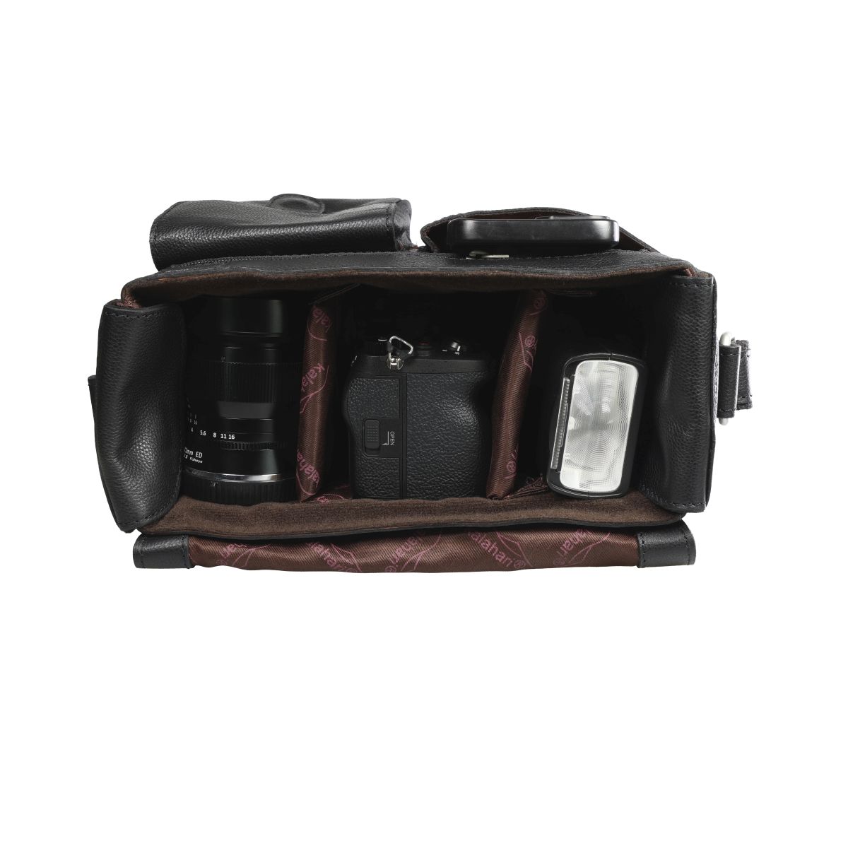 Kalahari KAAMA LS-31 Fototasche Leder Schwarz