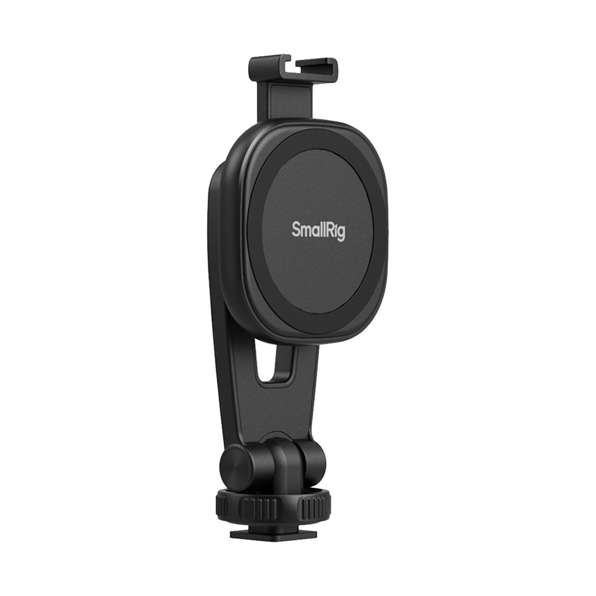SmallRig 5283 AC-10 ansteckbare Handyklemme mit Blitzschuhhalterung - Frontansicht der magnetischen SmallRig Smartphone-Halterung mit Cold-Shoe-Mount