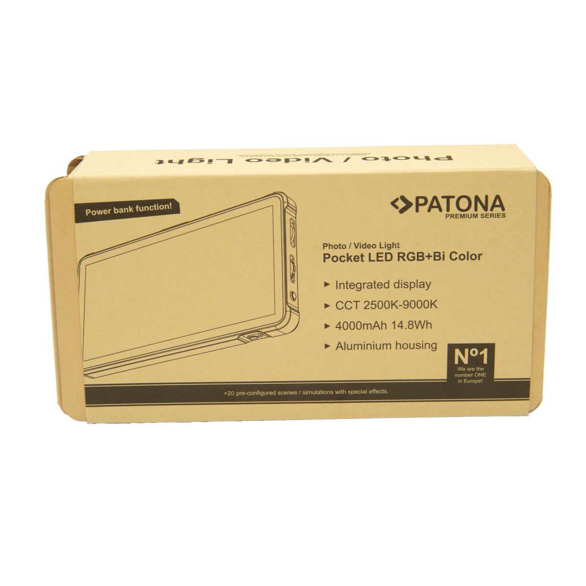 PATONA Premium RGB Taschen-Videolicht mit Powerbankfunktion