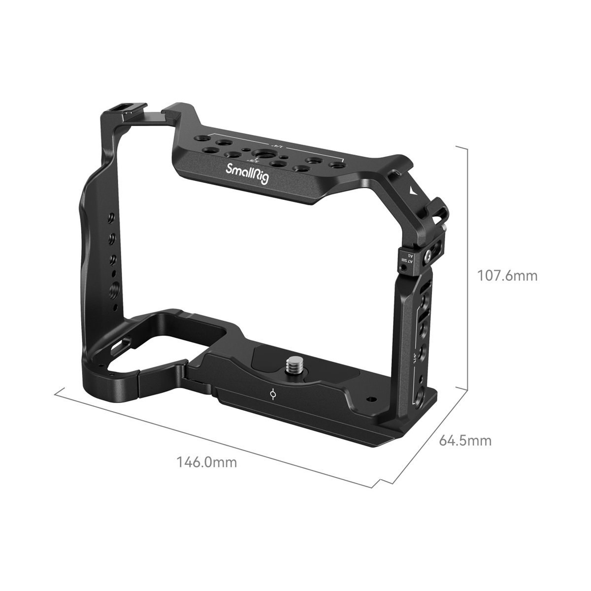 SmallRig 3667B Cage für Sony Alpha 7 IV / 7SIII / Alpha 1 - SmallRig Kamera-Cage mit Längen-, Höhen- und Breitenangaben
