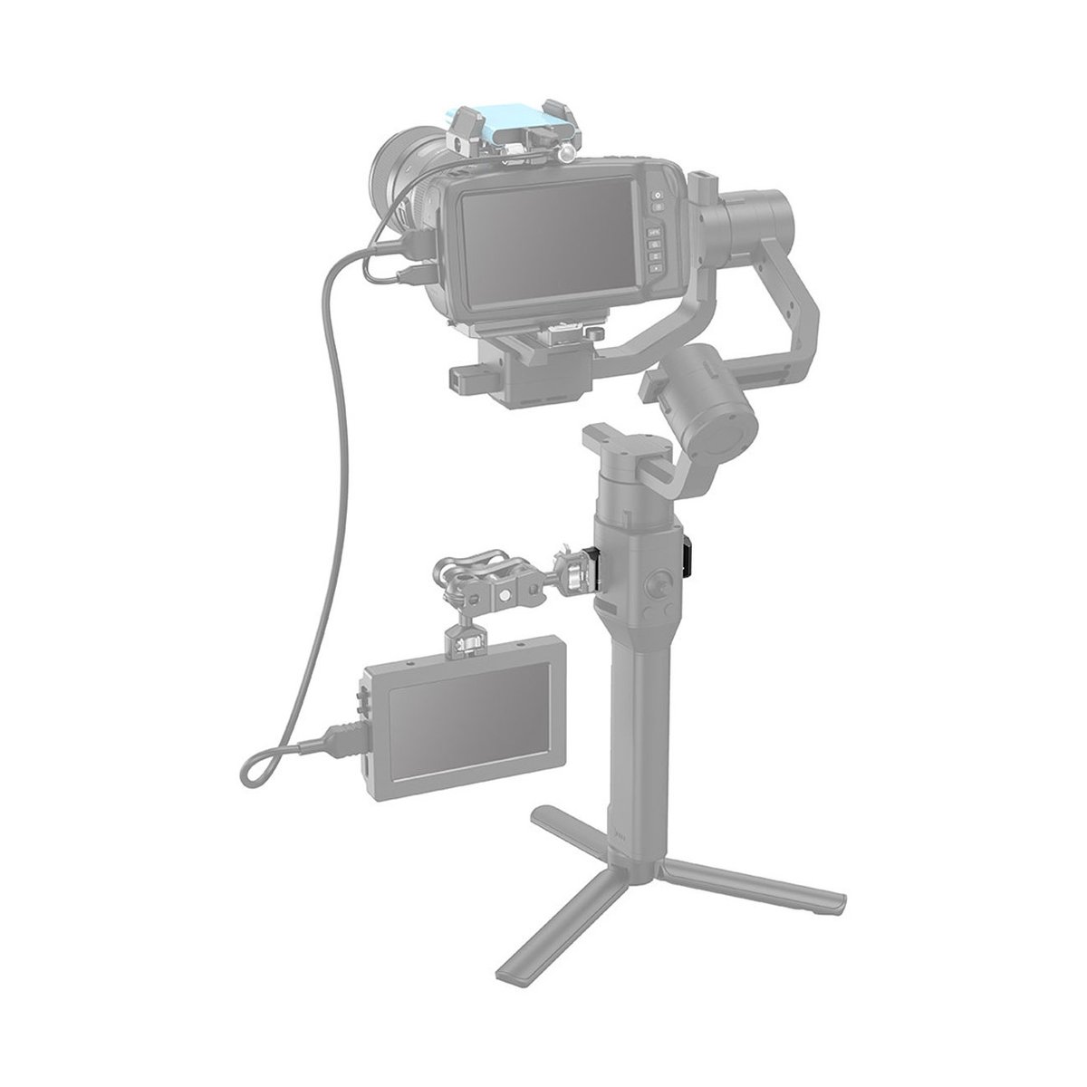 SmallRig 3032 NATO Schiene für DJI Ronin S/SC - Anwendungsbeispiel: Quick Release Mount für externen Monitor am Gimbal