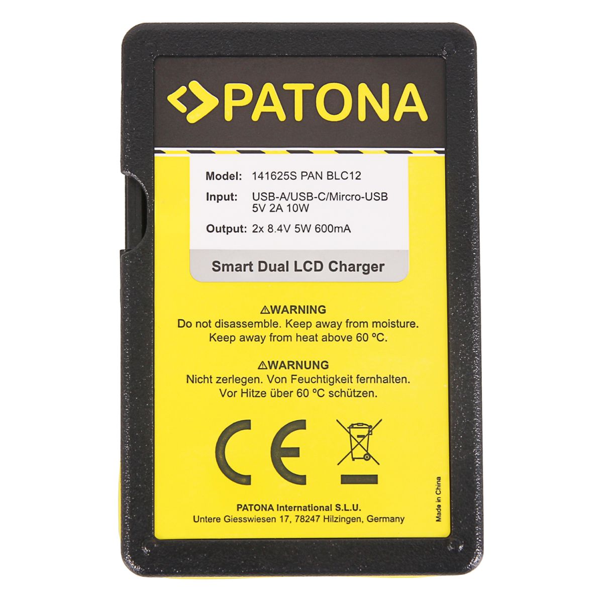 Patona Dual LCD USB Ladegerät Panasonic BLC 12