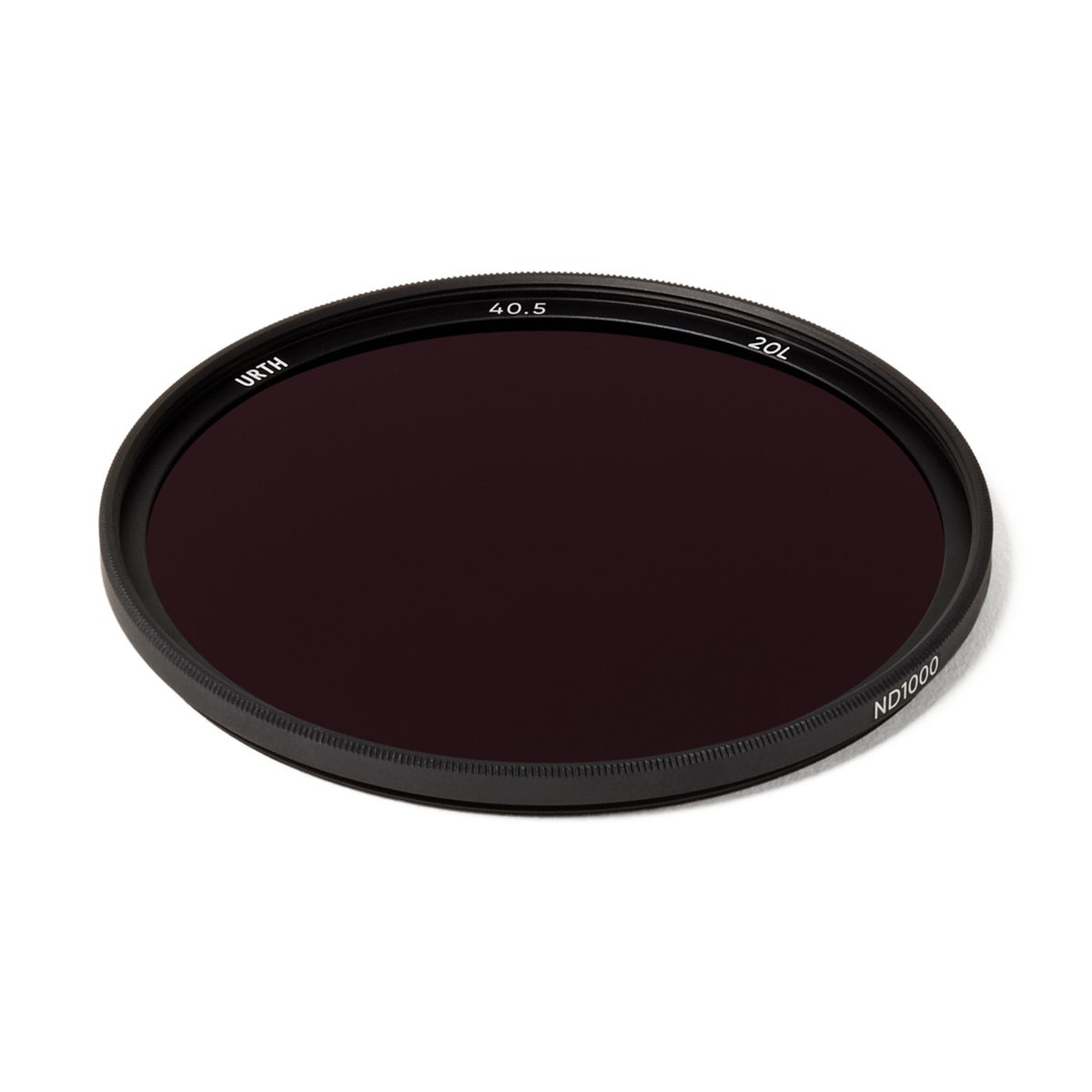 Urth 40.5mm ND1000 (10 Stop) Objektivfilter (Plus+) - Draufsicht eines Urth ND1000 40.5mm Kamerafilters.