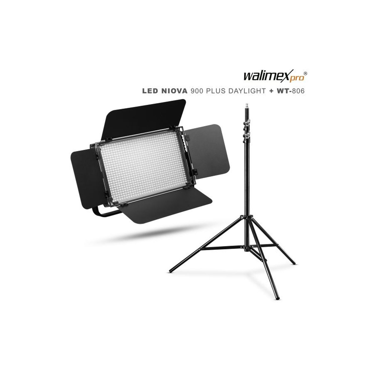 Walimex pro LED Niova 900 Plus Daylight 54W Set mit WT-806 Stativ