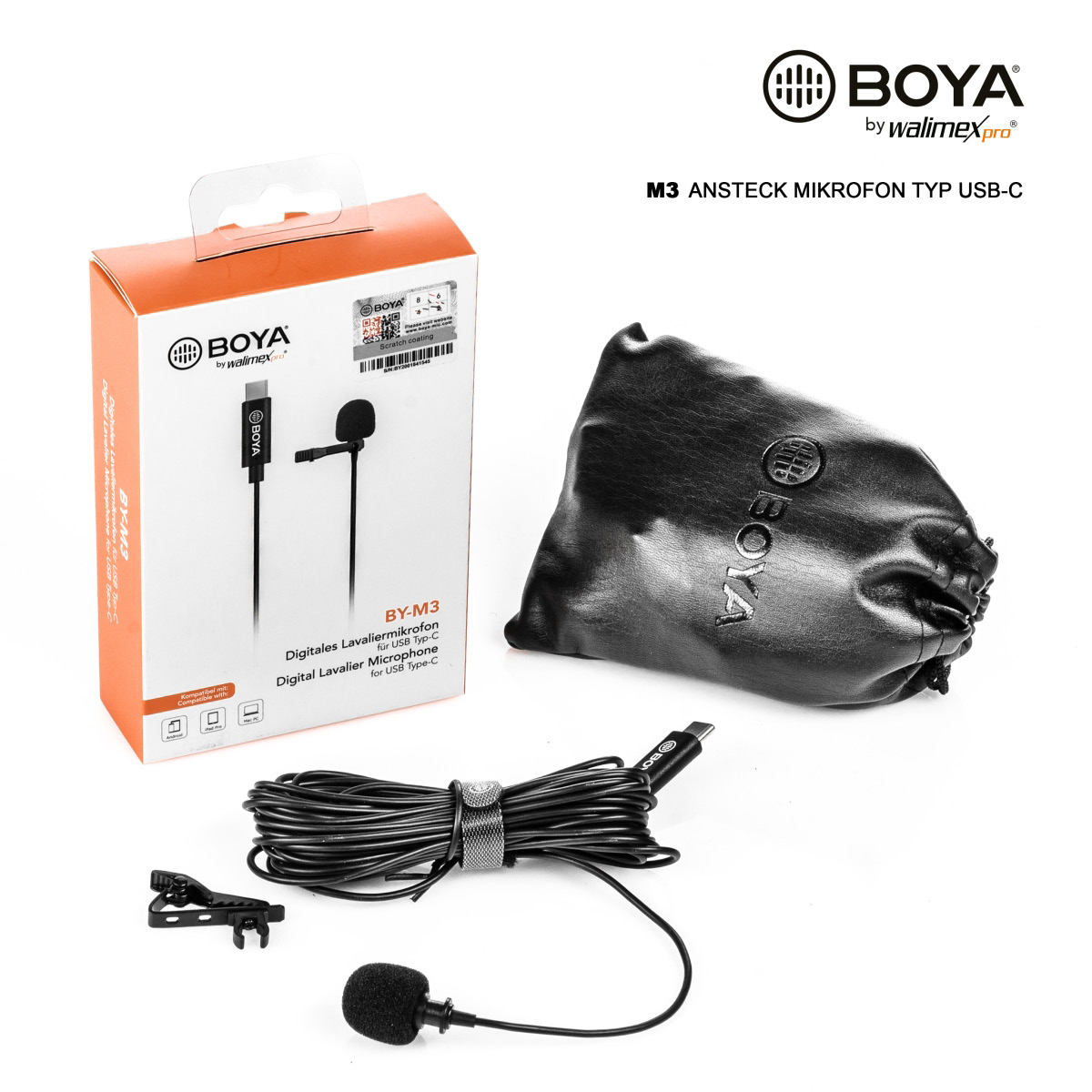 Walimex pro Boya M3 Ansteckmikrofon Typ USB-C