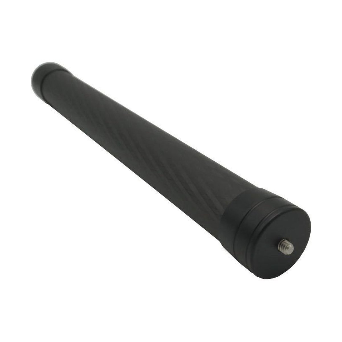 Caruba Carbon-Faser Erweiterungsstick für Ronin S - Diagonale Ansicht: schwarze Verlängerungsstange mit Gewindeende.