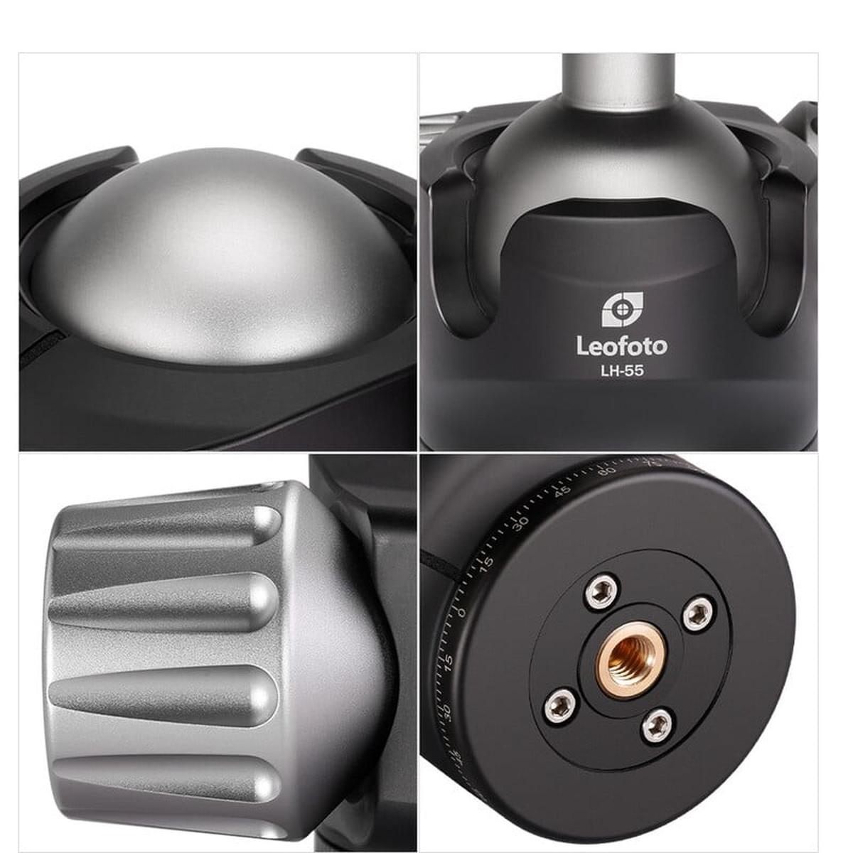 Leofoto Stativ-Kugelkopf LH-55R, Dual-Panoramafunktion + Schnellwechselplatte NP-60 Leofoto Stativ-Kugelkopf LH-55R, Dual-Panoramafunktion + Schnellwechselplatte NP-60
