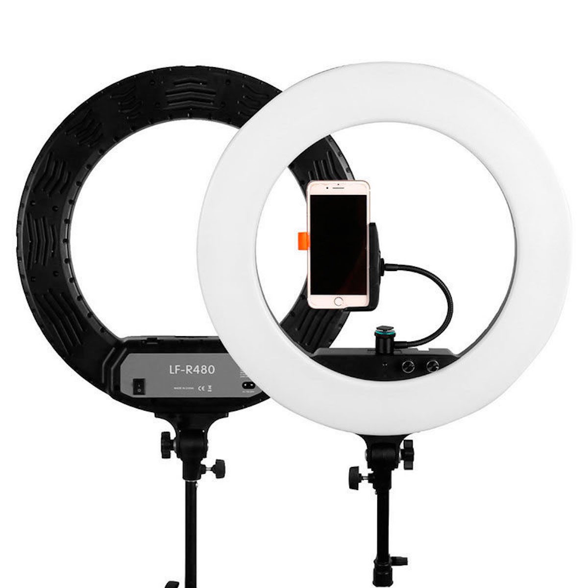 Caruba LED-Ringleuchte 18" Pro Set Schwarz