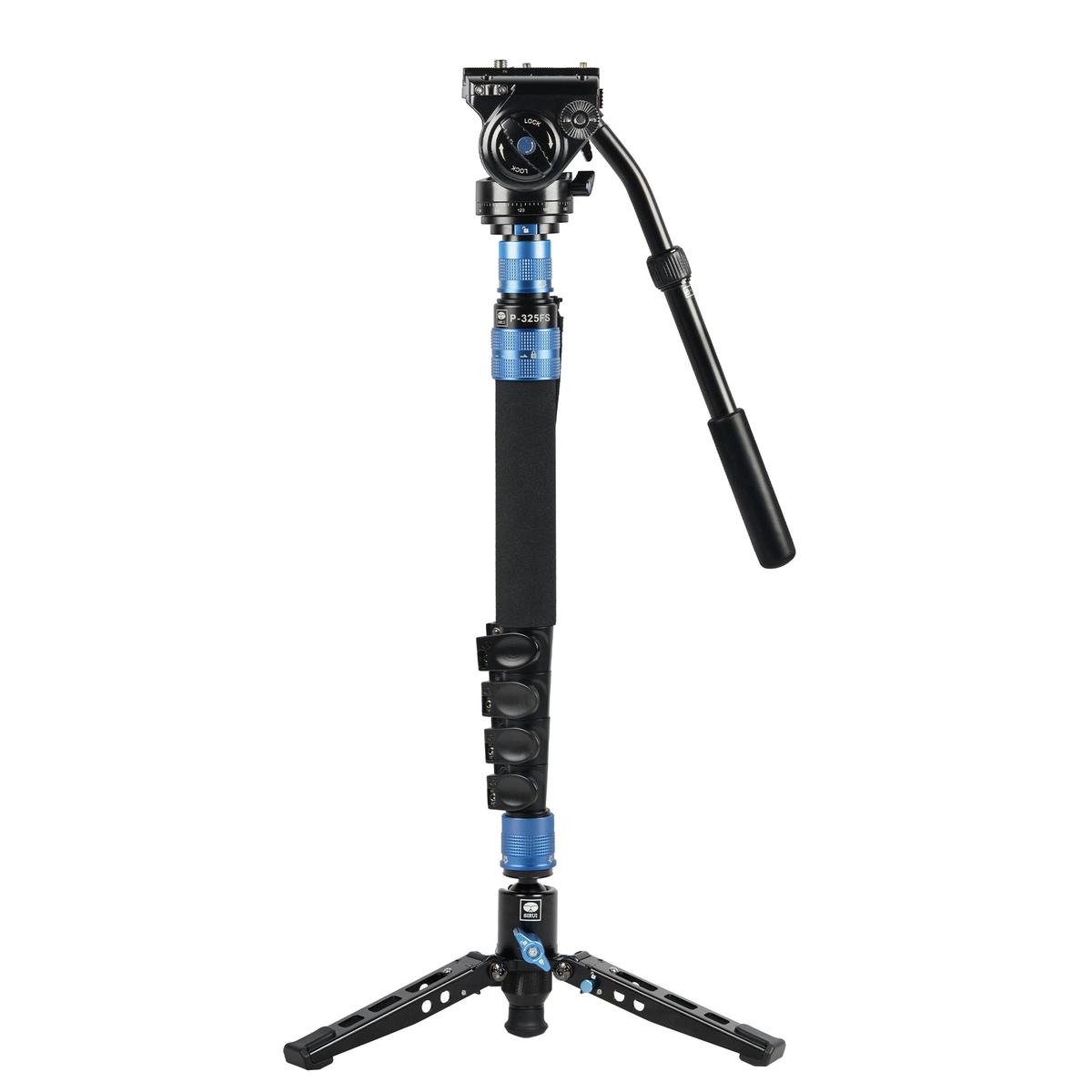 SIRUI P-325FS Carbon Einbeinstativ 149,5 cm mit Standspinne + Videoneiger VH-10 