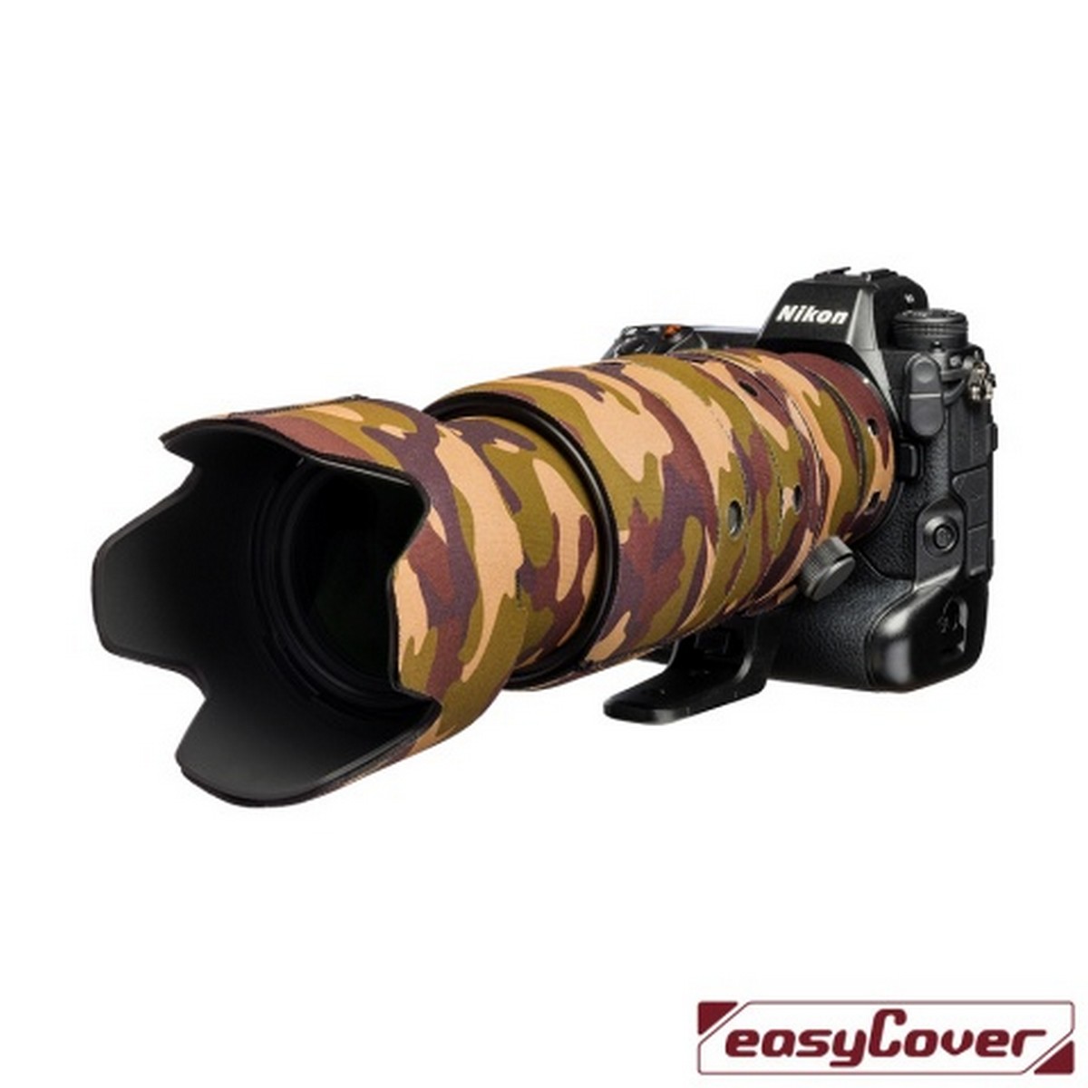 Easycover Lens Oak Objektivschutz für Nikon Z 100-400 mm 1:4.5-5.6 VR S - Braun Camouflage