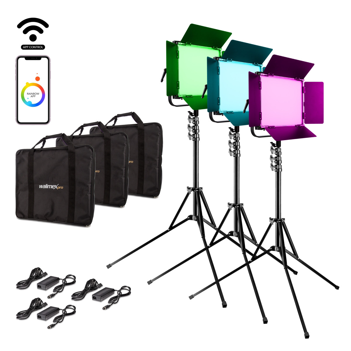 Walimex pro LED Rainbow 100W RGBWW Set 3