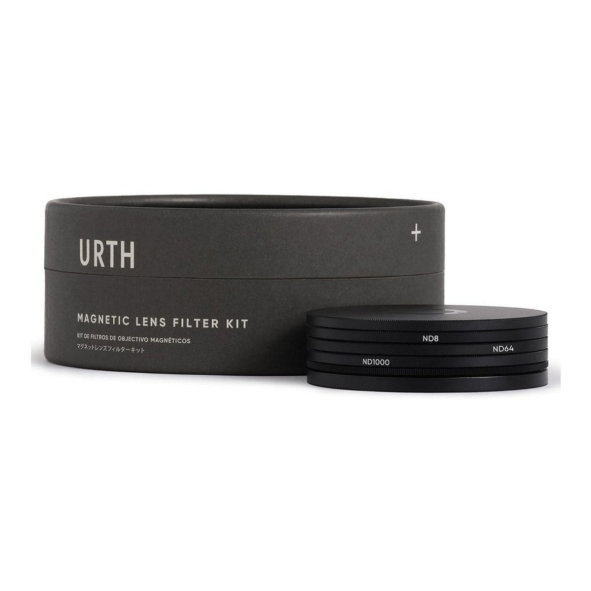 Urth 72mm Magnetic ND Selects Kit (Plus+) (ND8+ND64+ND1000) - Lieferumfang: Urth Magnetic Lens Filter Kit mit Verpackung und drei ND-Filtern (ND8, ND64, ND1000)