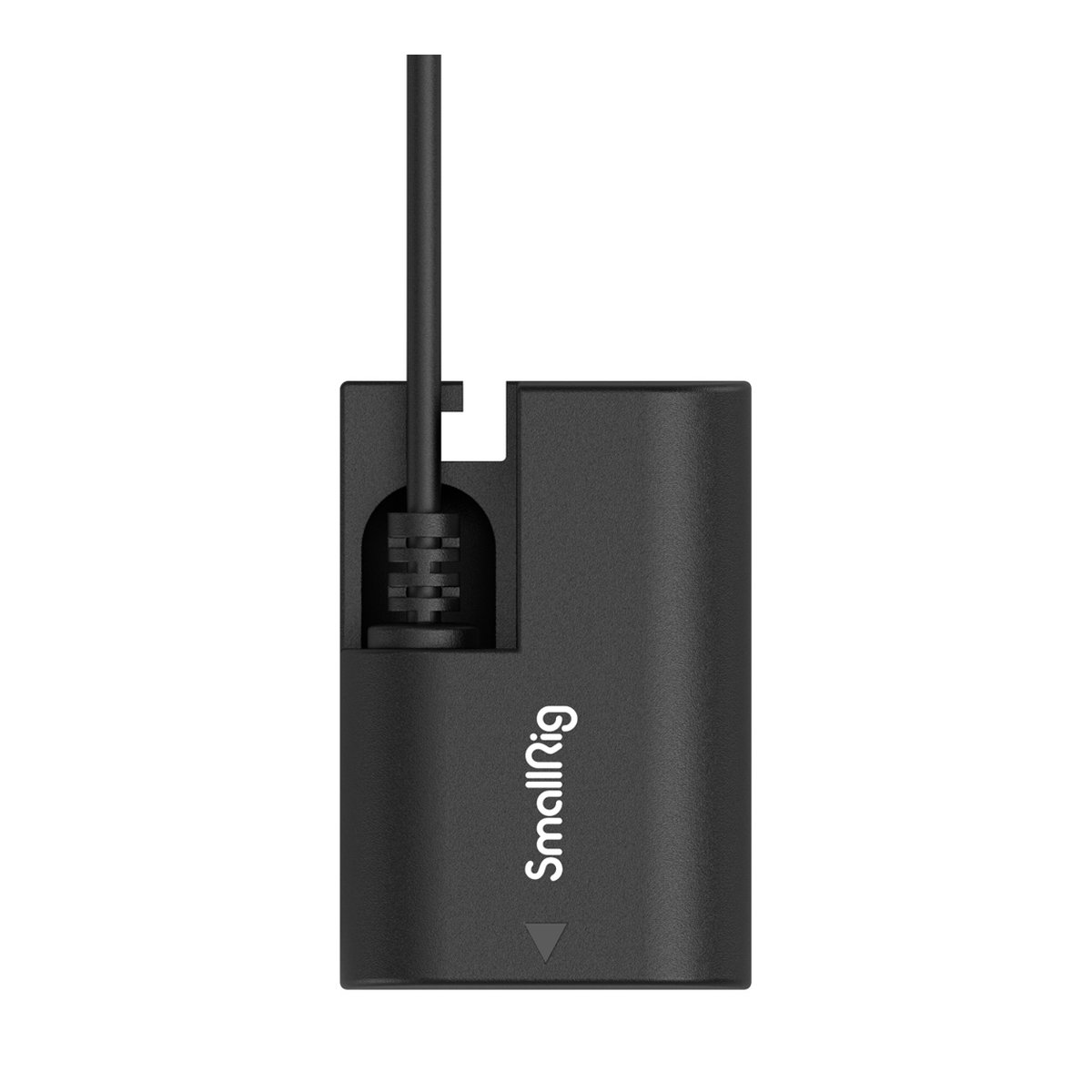 SmallRig 4252 D-Tap zu LP-E6NH Dummy Batterie Stromkabel (Canon) - Detailansicht Kabelanschluss und SmallRig Logo