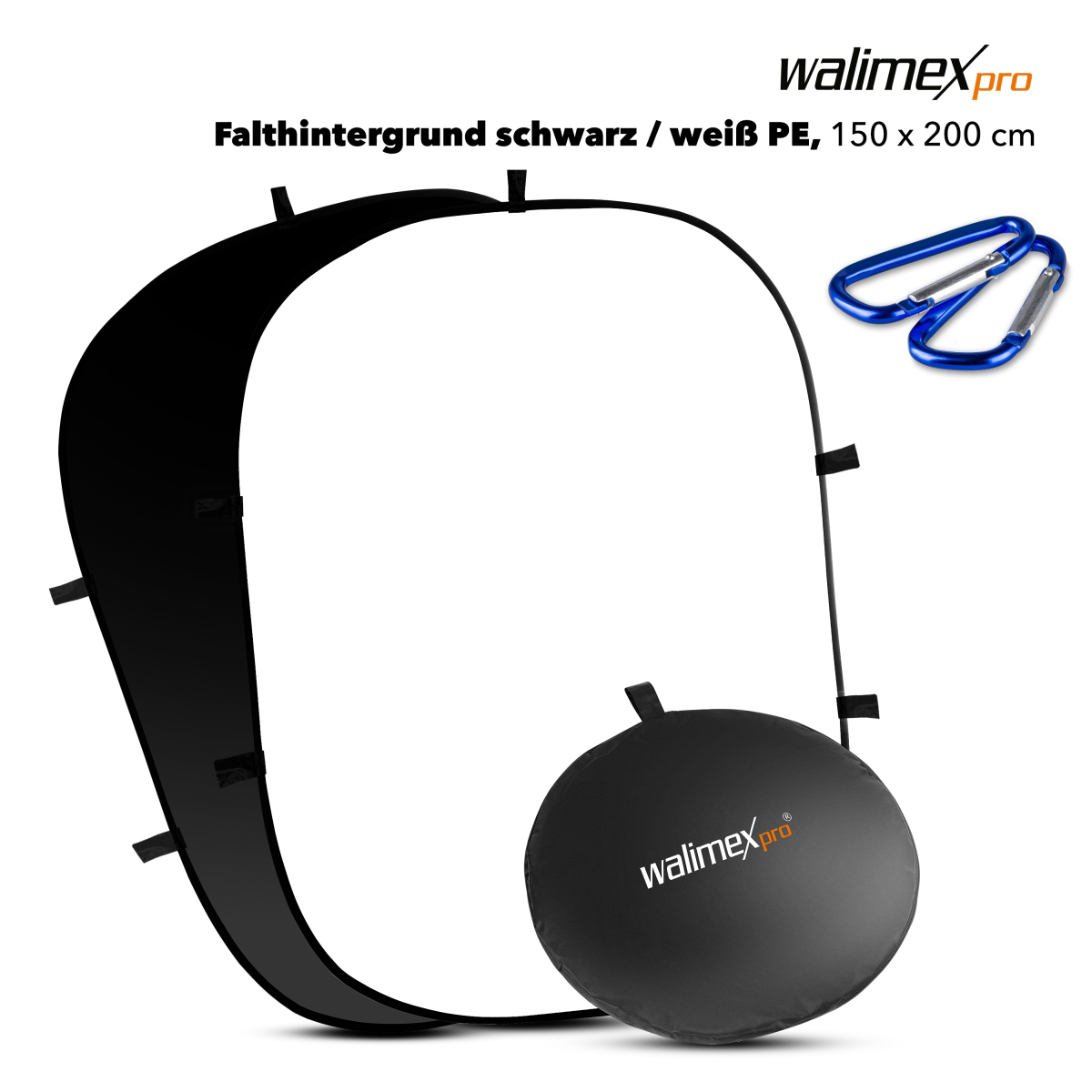 Walimex pro 2in1 Falthintergrund s/w 150x200 PES Walimex pro 2in1 Falthintergrund s/w 150x200 PES