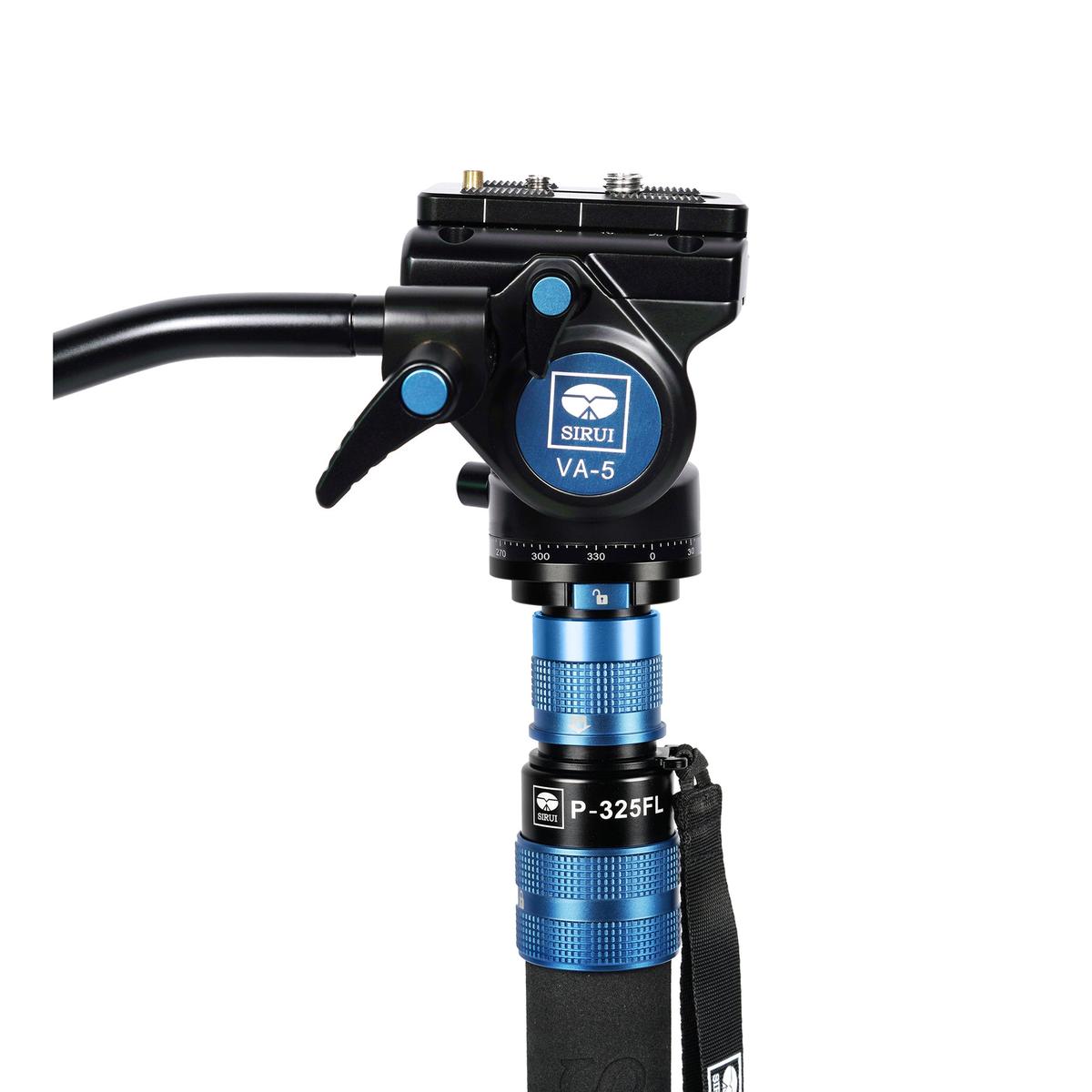 SIRUI P-325FL Carbon Einbeinstativ 178 cm mit Standspinne + Videoneiger VA-5
