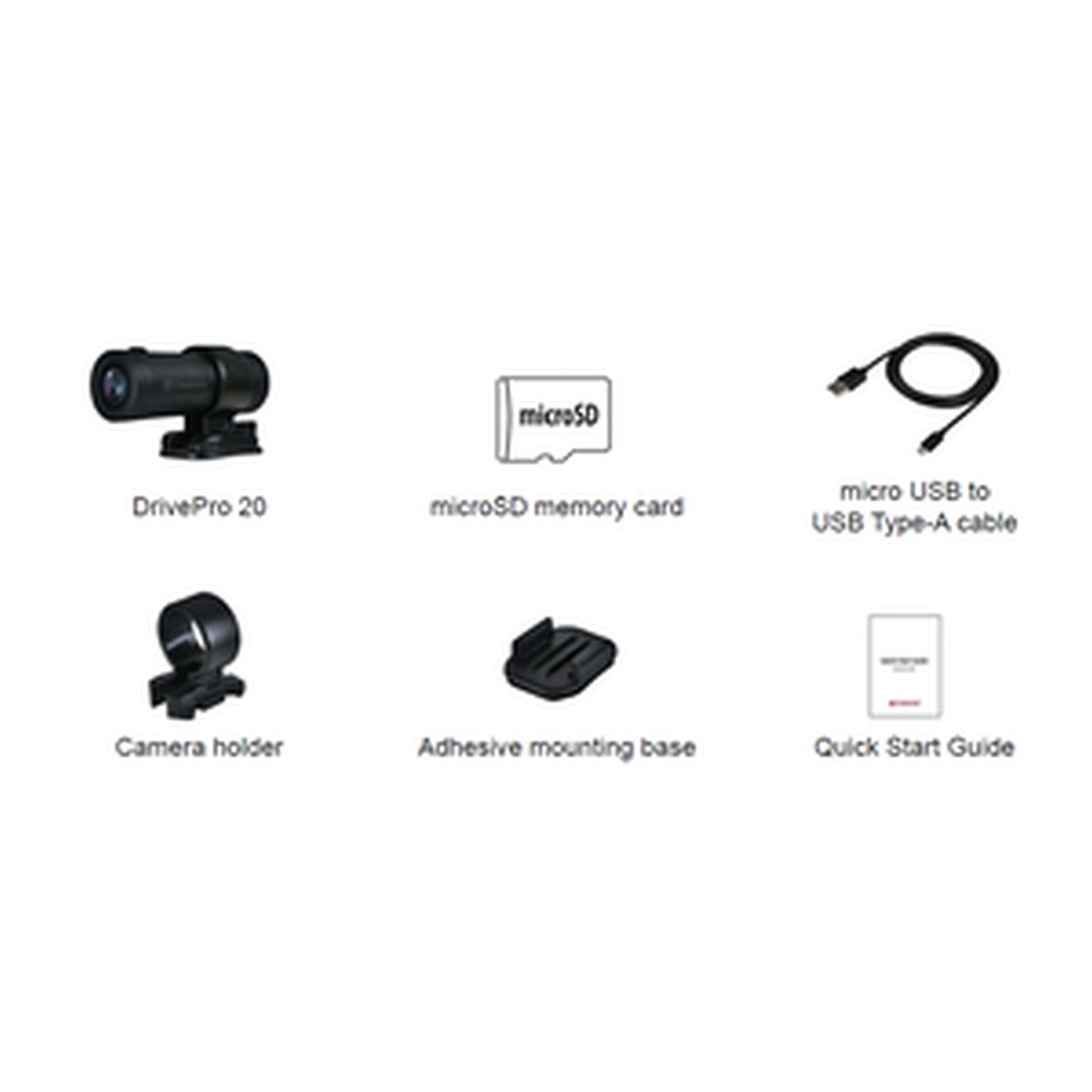 Transcend DrivePro 20 mit 64 GB microSD, Dashcam für Motorrad, STARVIS Sensor