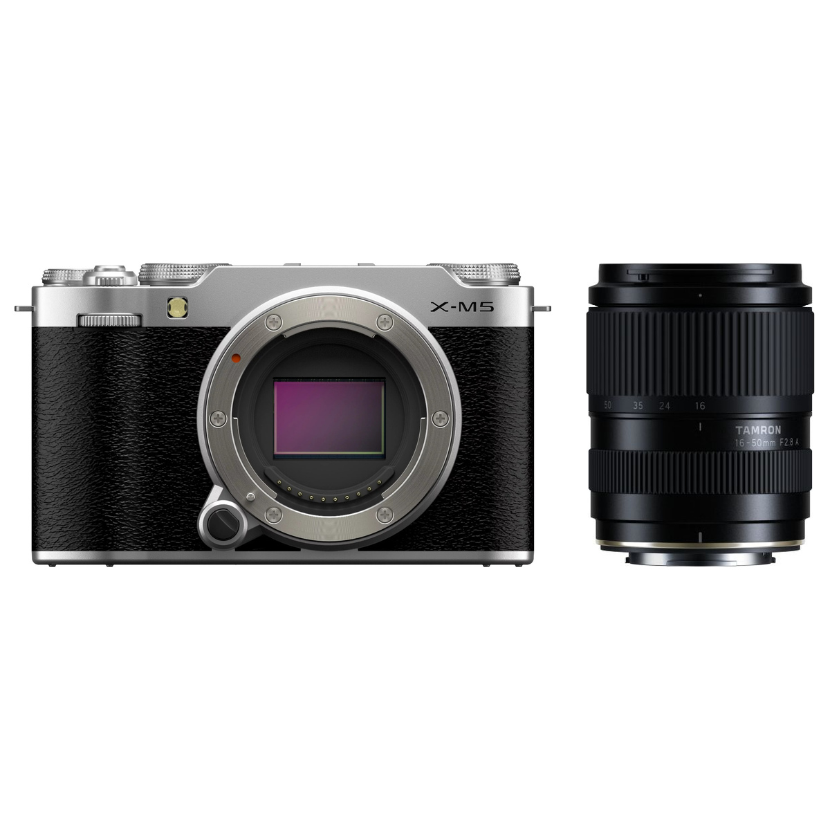 Fujifilm X-M5 Silber + Tamron 16-50 mm 1:2,8 A für Fuji X