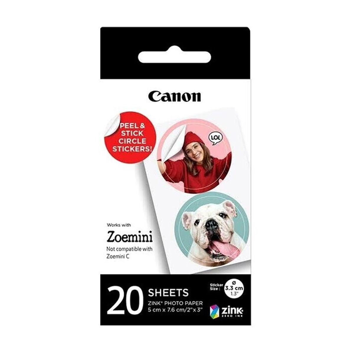 Canon ZP-2030-2C-20 ZINK Circle Sticker