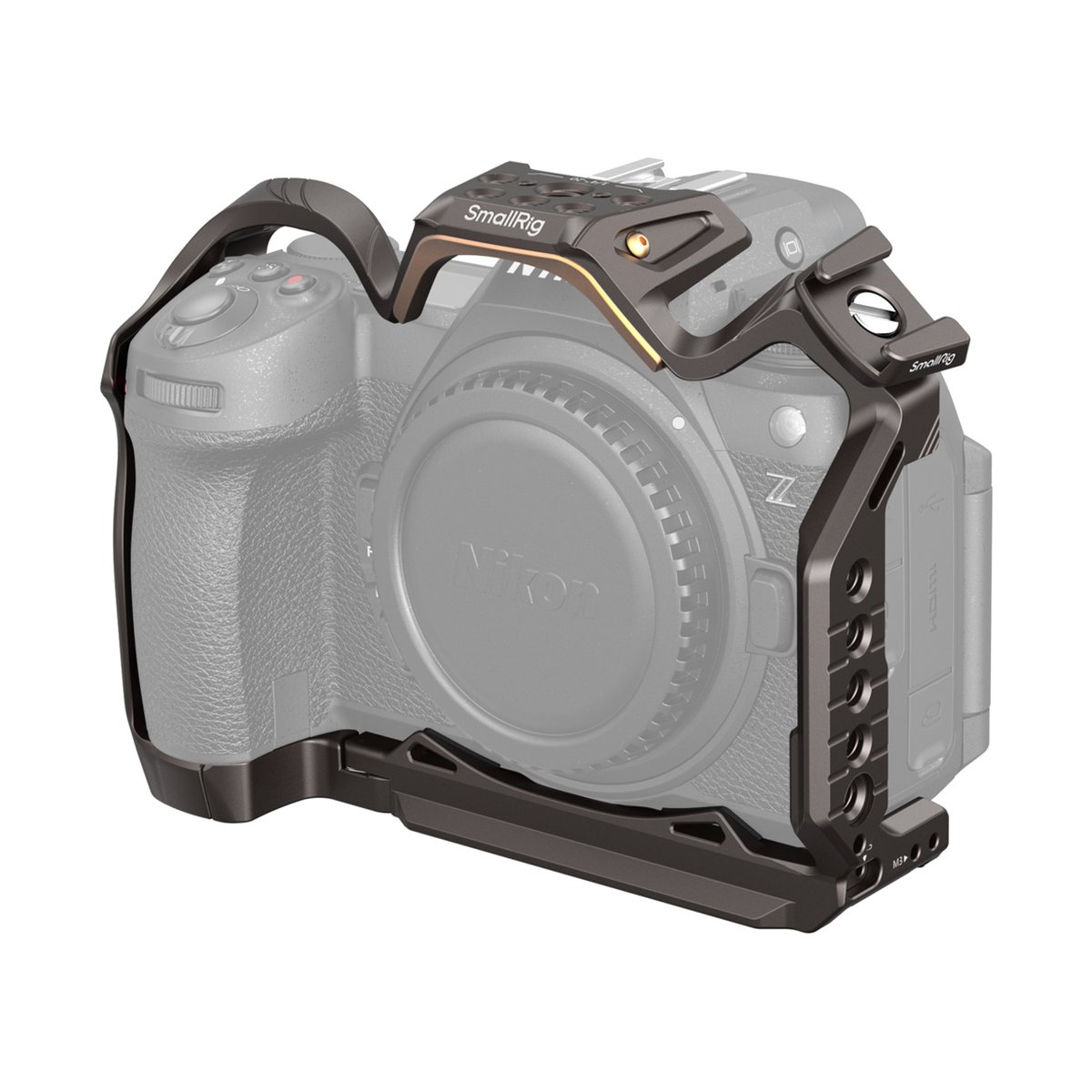 SmallRig 4521 Night Eagle Cage für Nikon Z 6III - Anwendungsbeispiel: SmallRig Kamera-Cage mit Top-Griff auf Kamera montiert.